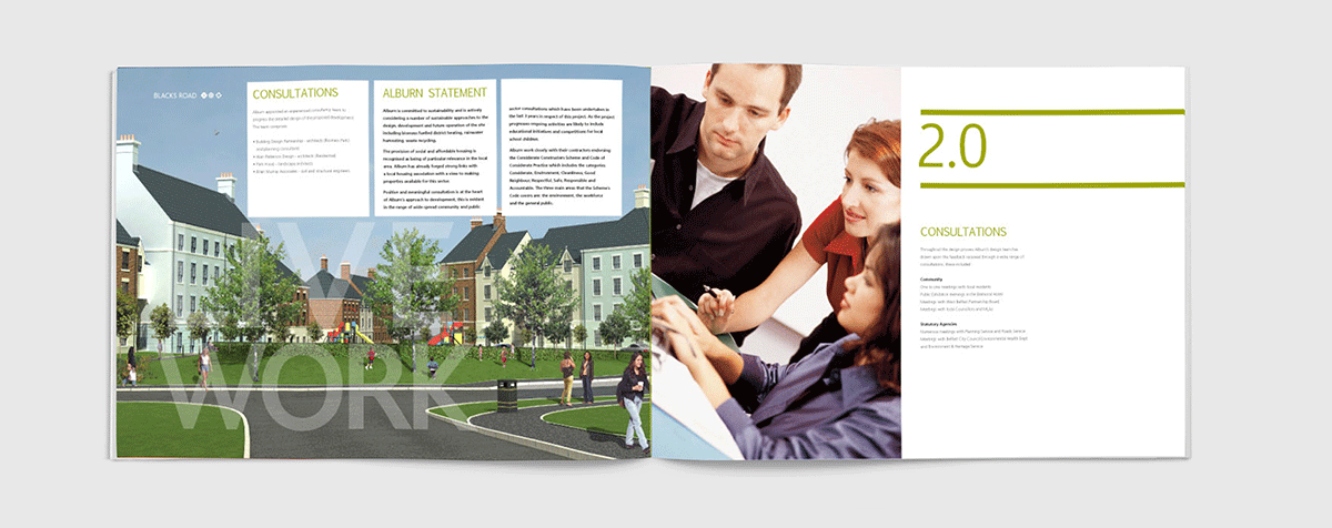 Black's Road, development brochure, consultations