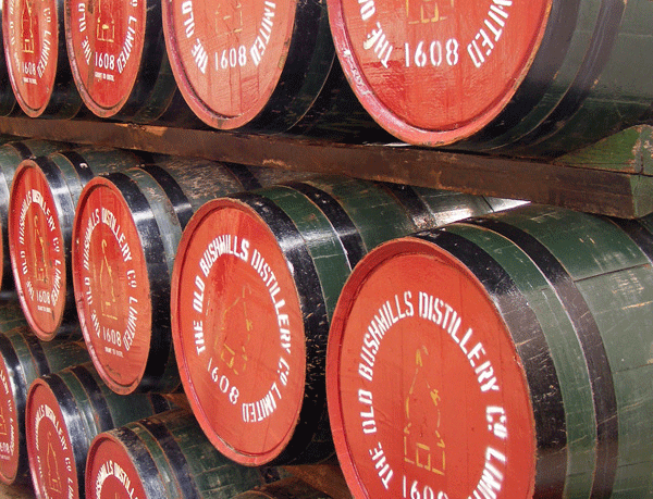 Bushmills Distillery barrels 