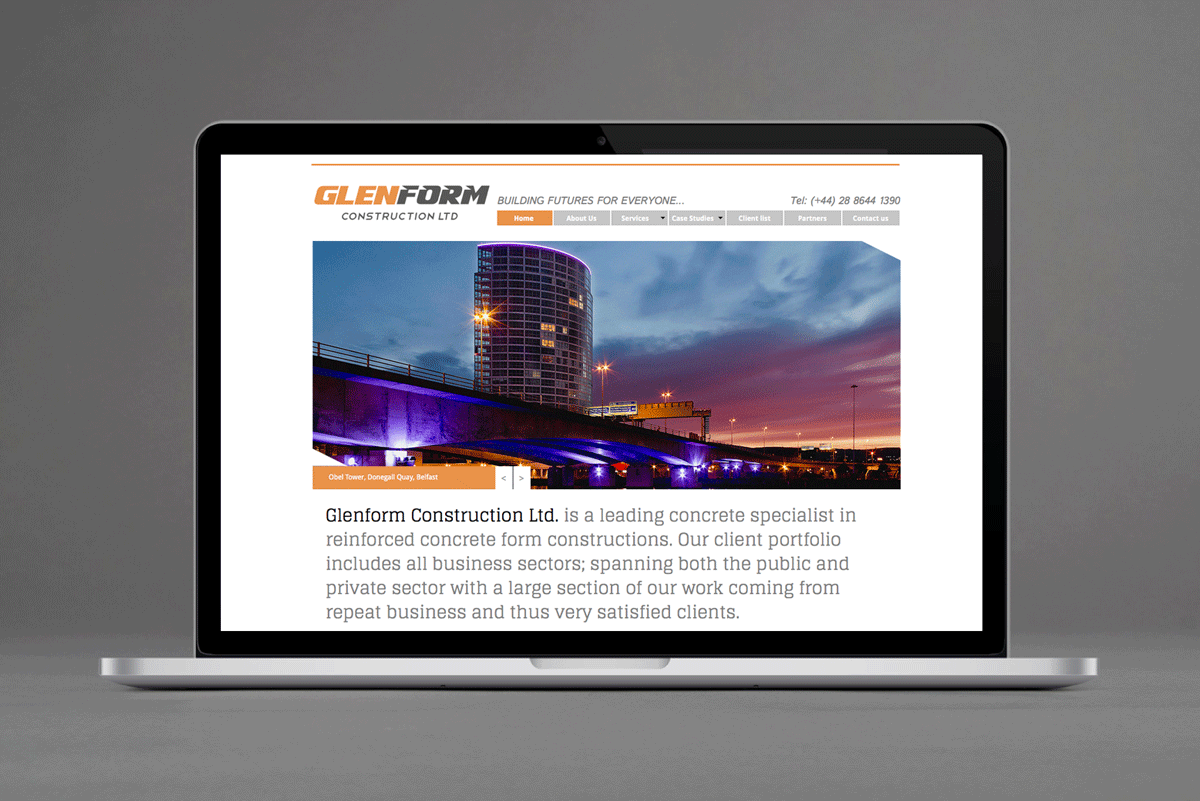 Glenform Construction website