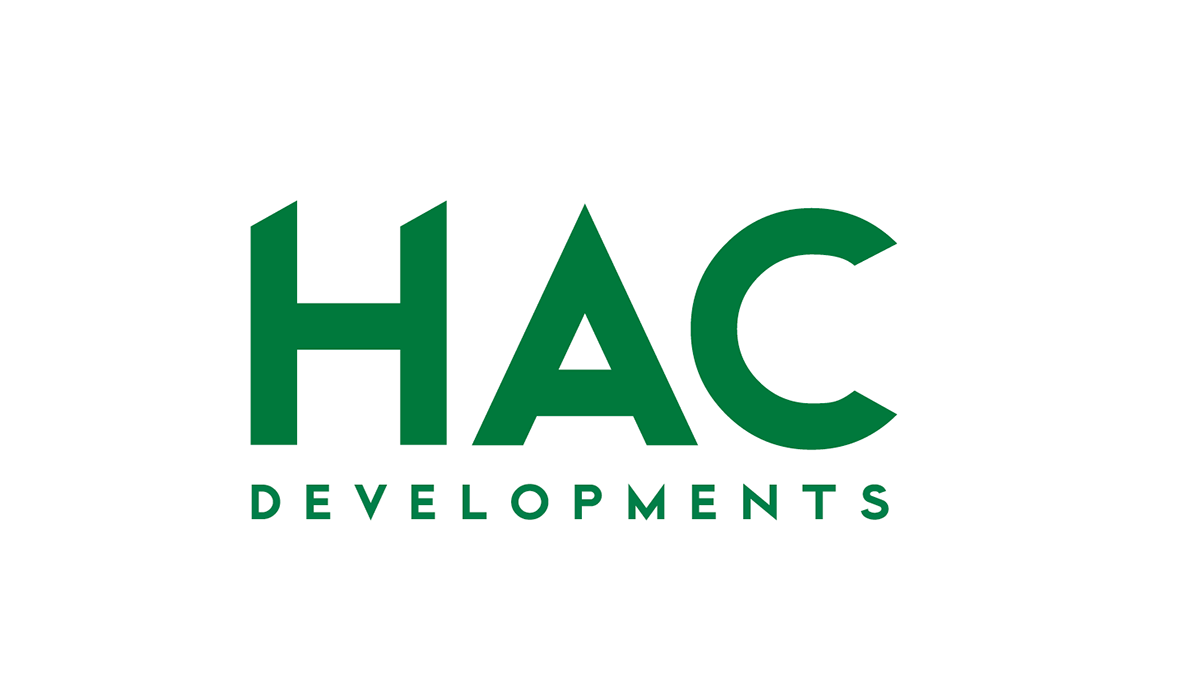 HAC developments logo, corporate identity.