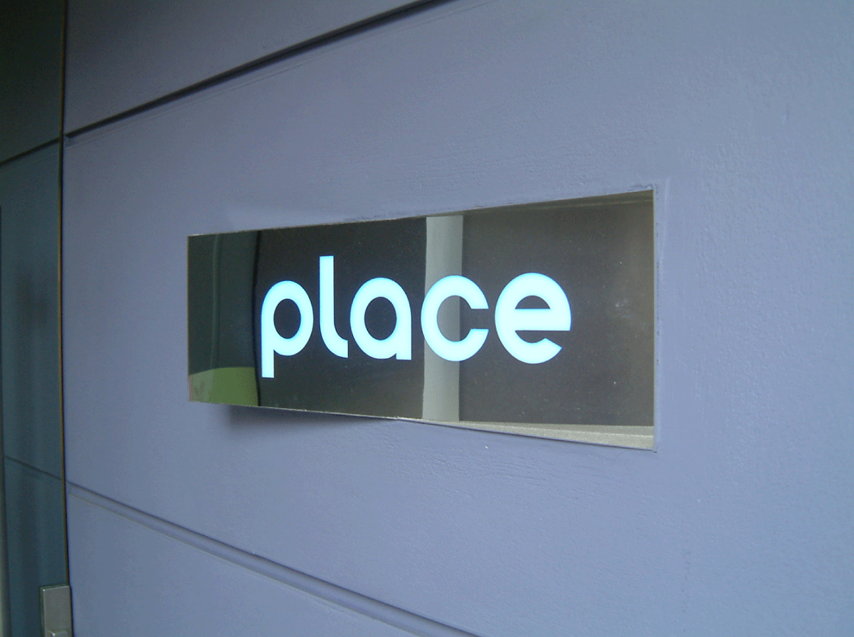 PLACE entrance signage