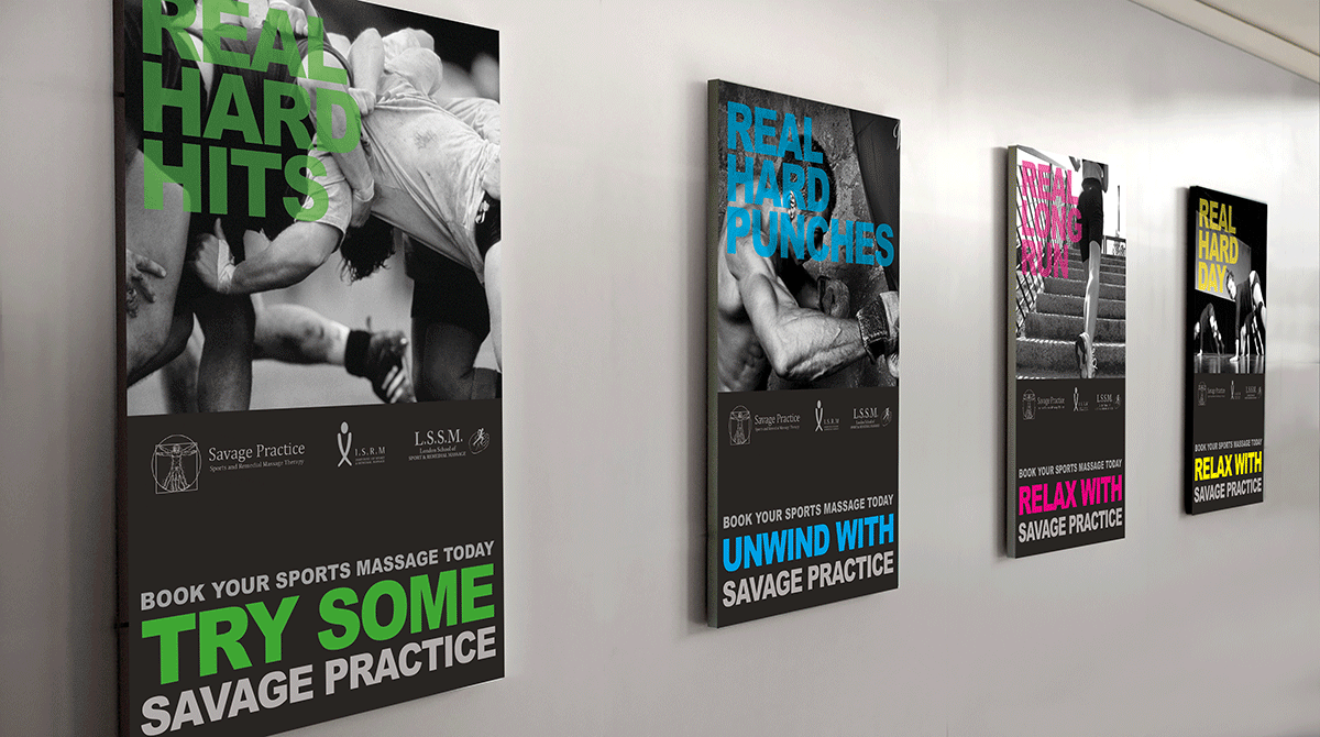 Savage Practice advertisements, wall posters