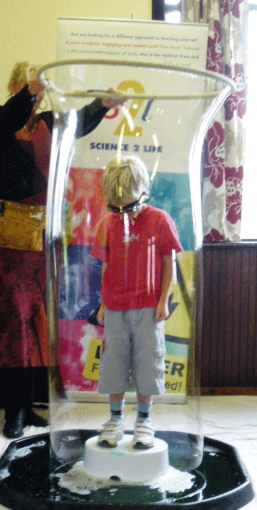 Science 2 Life, making science fun and entertaining, child encased in a bubble