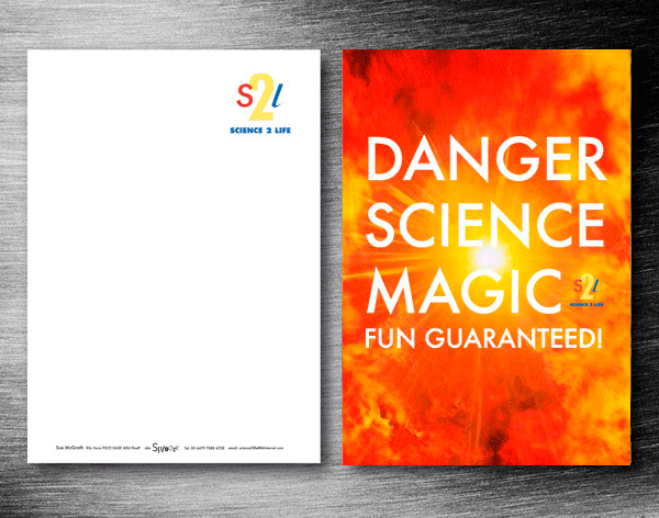 Science 2 Life, making science fun and entertaining, letterhead